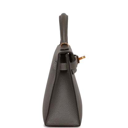 Hermes Kelly 20 Sellier Gris Meyer Epsom Gold Hardware