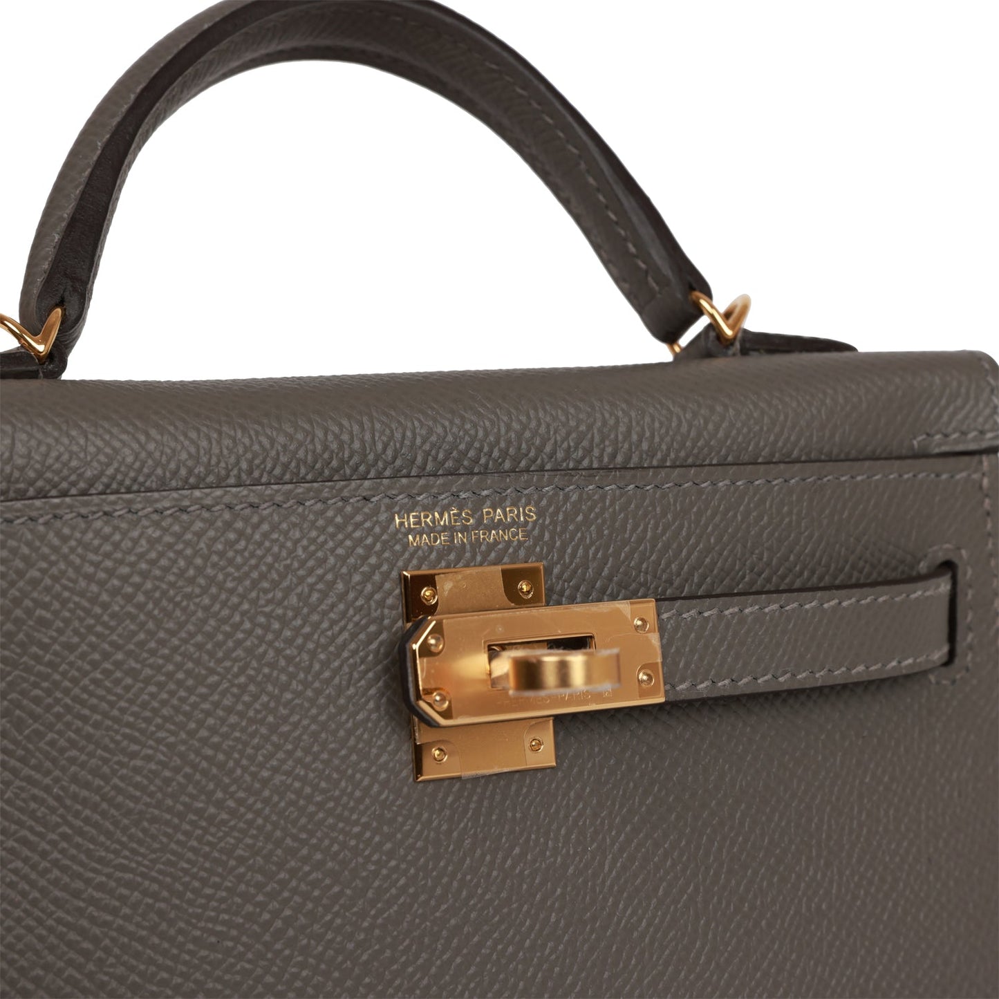 Hermes Kelly 20 Sellier Gris Meyer Epsom Gold Hardware