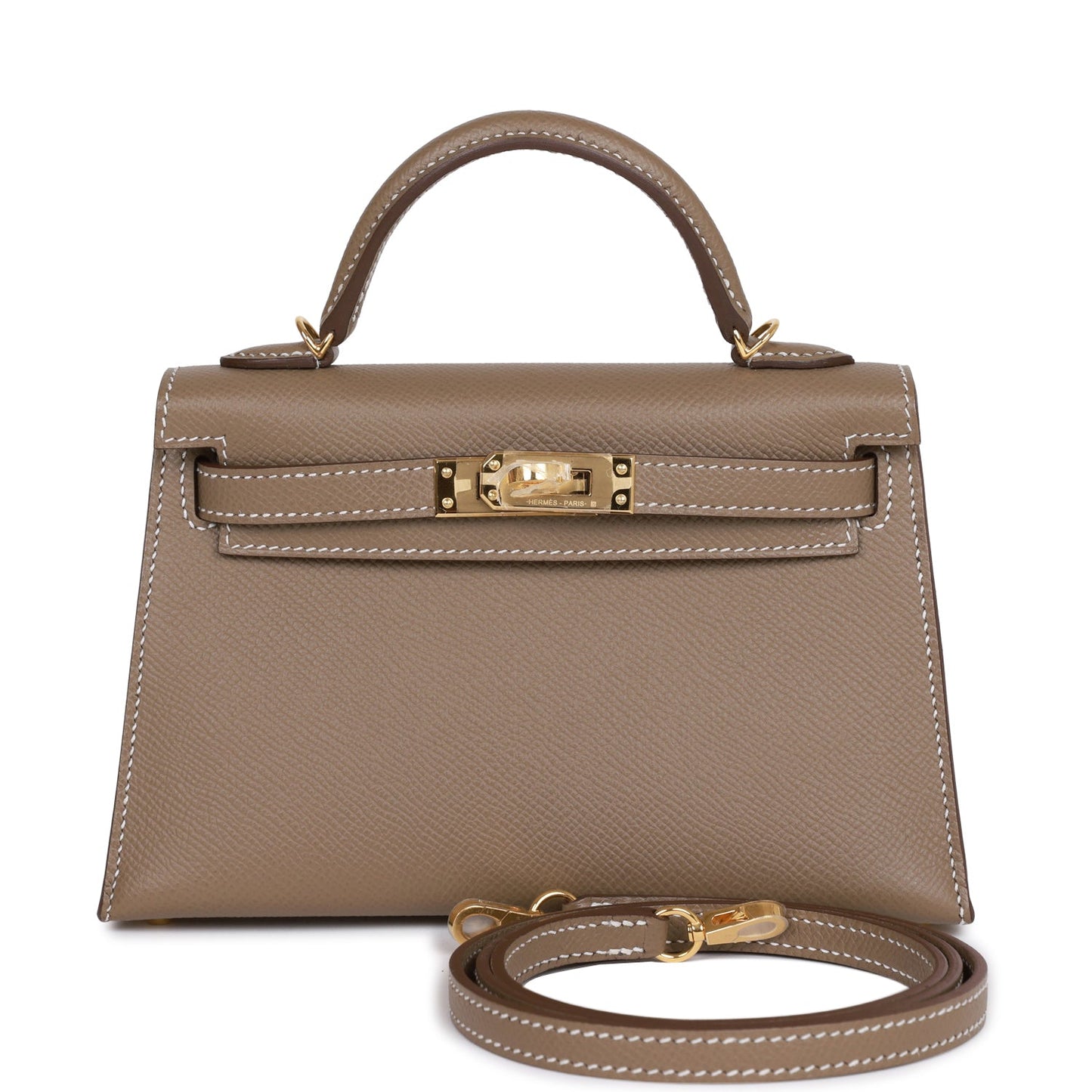 Hermes Kelly 20 Sellier Etoupe Epsom Gold Hardware