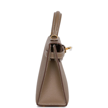 Hermes Kelly 20 Sellier Etoupe Epsom Gold Hardware
