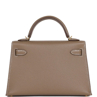 Hermes Kelly 20 Sellier Etoupe Epsom Gold Hardware