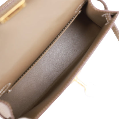 Hermes Kelly 20 Sellier Etoupe Epsom Gold Hardware
