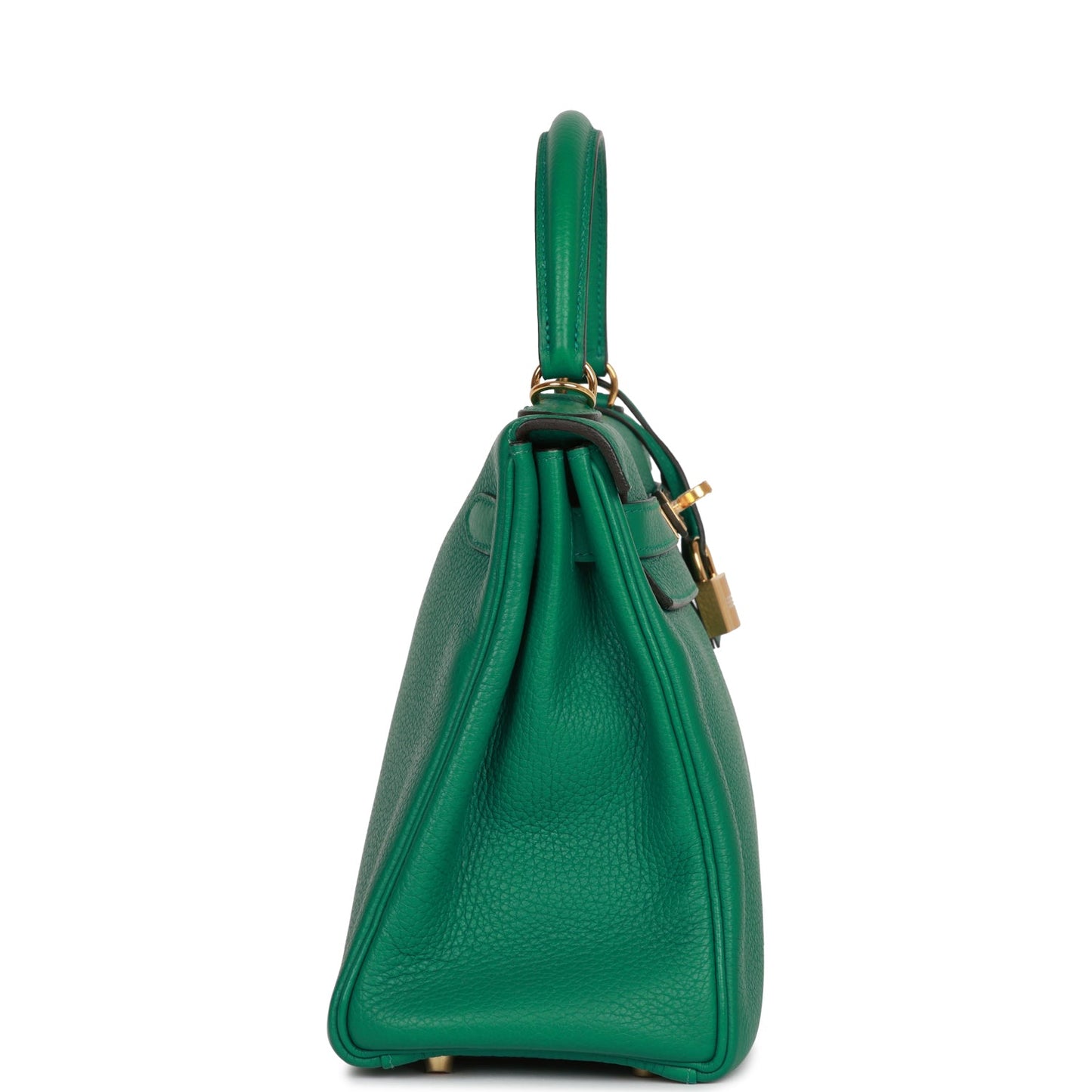 Pre-owned Hermes Kelly Retourne 28 Vert Vertigo Clemence Gold Hardware