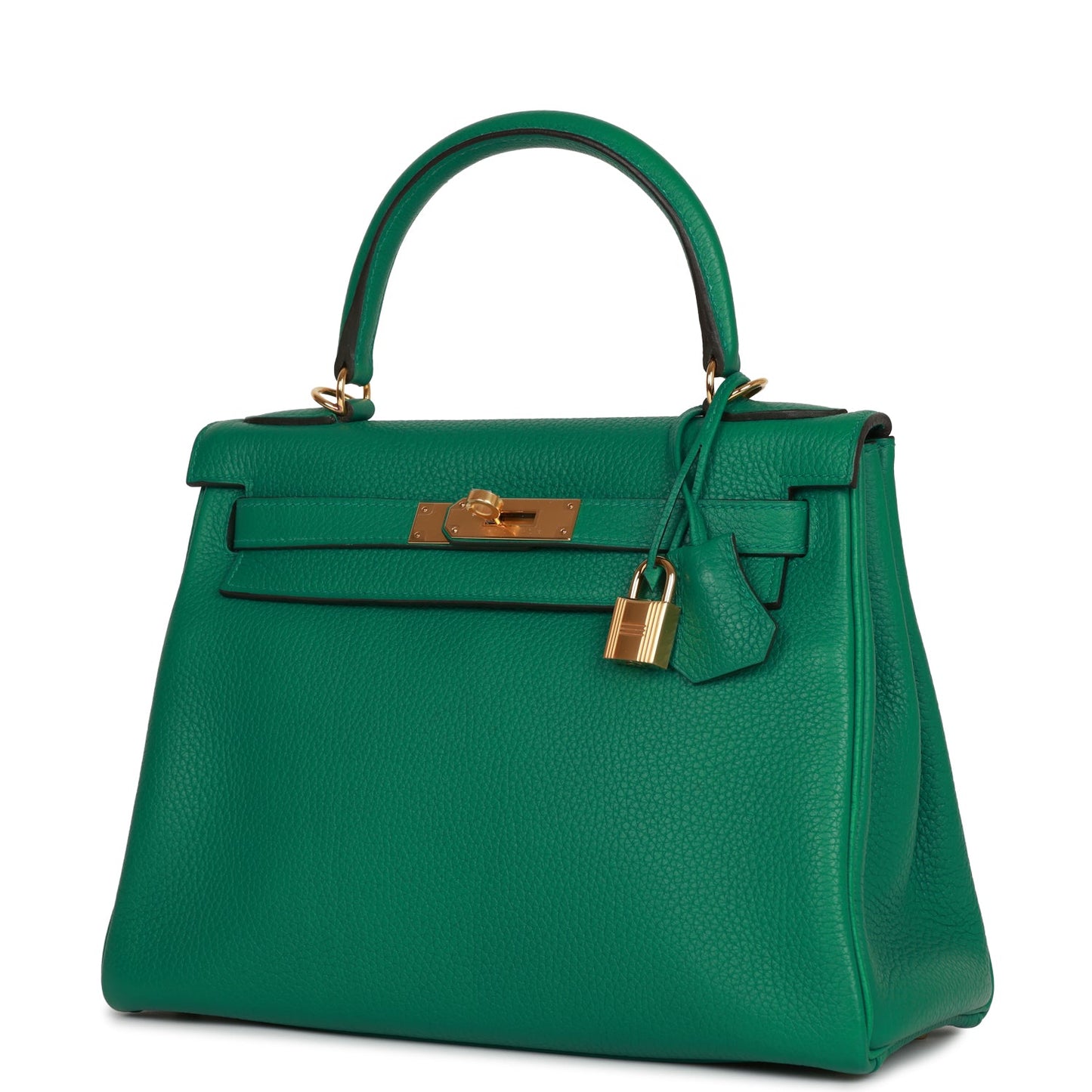 Pre-owned Hermes Kelly Retourne 28 Vert Vertigo Clemence Gold Hardware