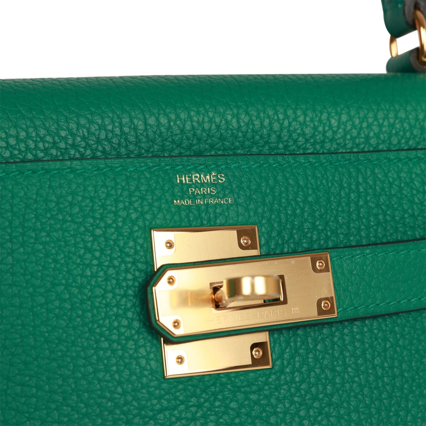 Pre-owned Hermes Kelly Retourne 28 Vert Vertigo Clemence Gold Hardware