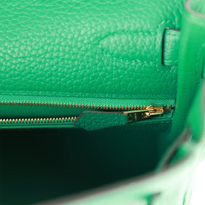 Pre-owned Hermes Kelly Retourne 28 Vert Vertigo Clemence Gold Hardware