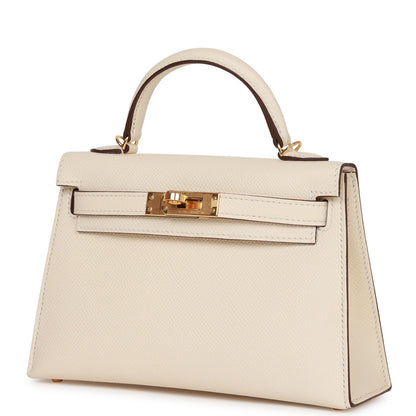 Hermes Kelly 20 Sellier Nata Epsom Gold Hardware