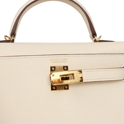 Hermes Kelly 20 Sellier Nata Epsom Gold Hardware
