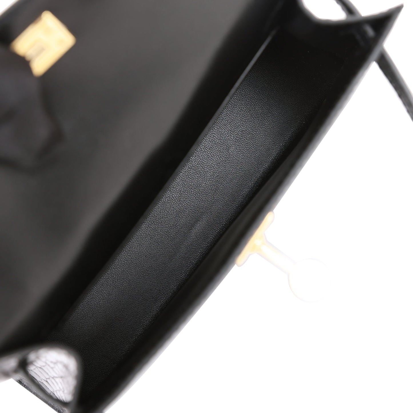 Hermes Kelly 20 Sellier Black Shiny Alligator Gold Hardware