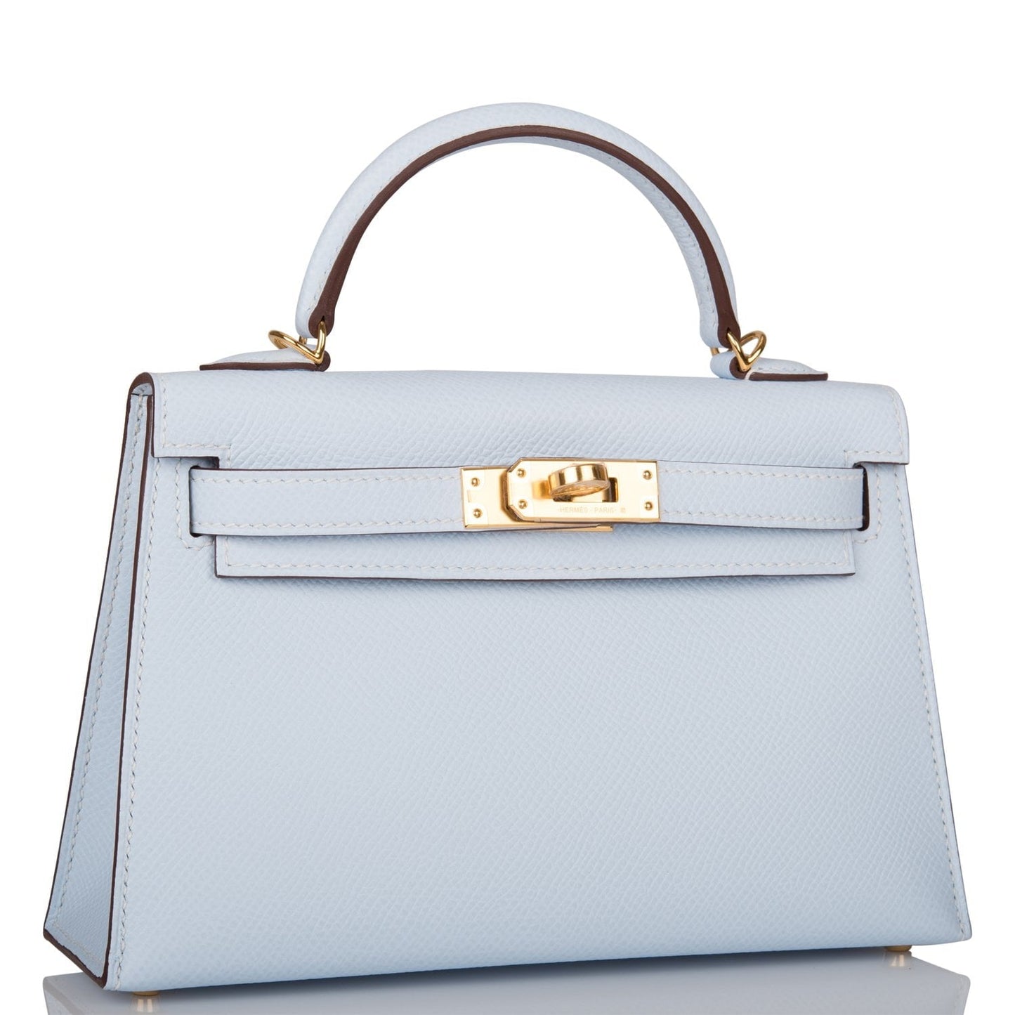Hermes Kelly 20 Sellier Bleu Brume Epsom Gold Hardware
