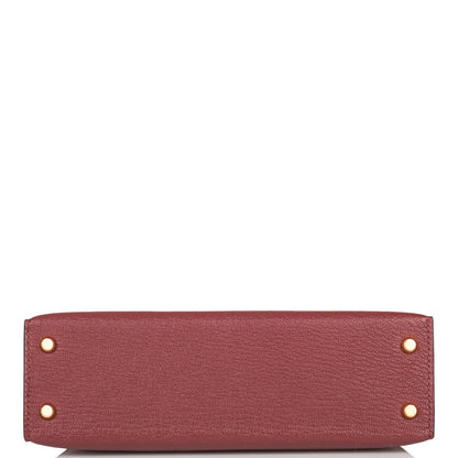 Hermes Kelly 20 Sellier Rouge H Chevre Gold Hardware