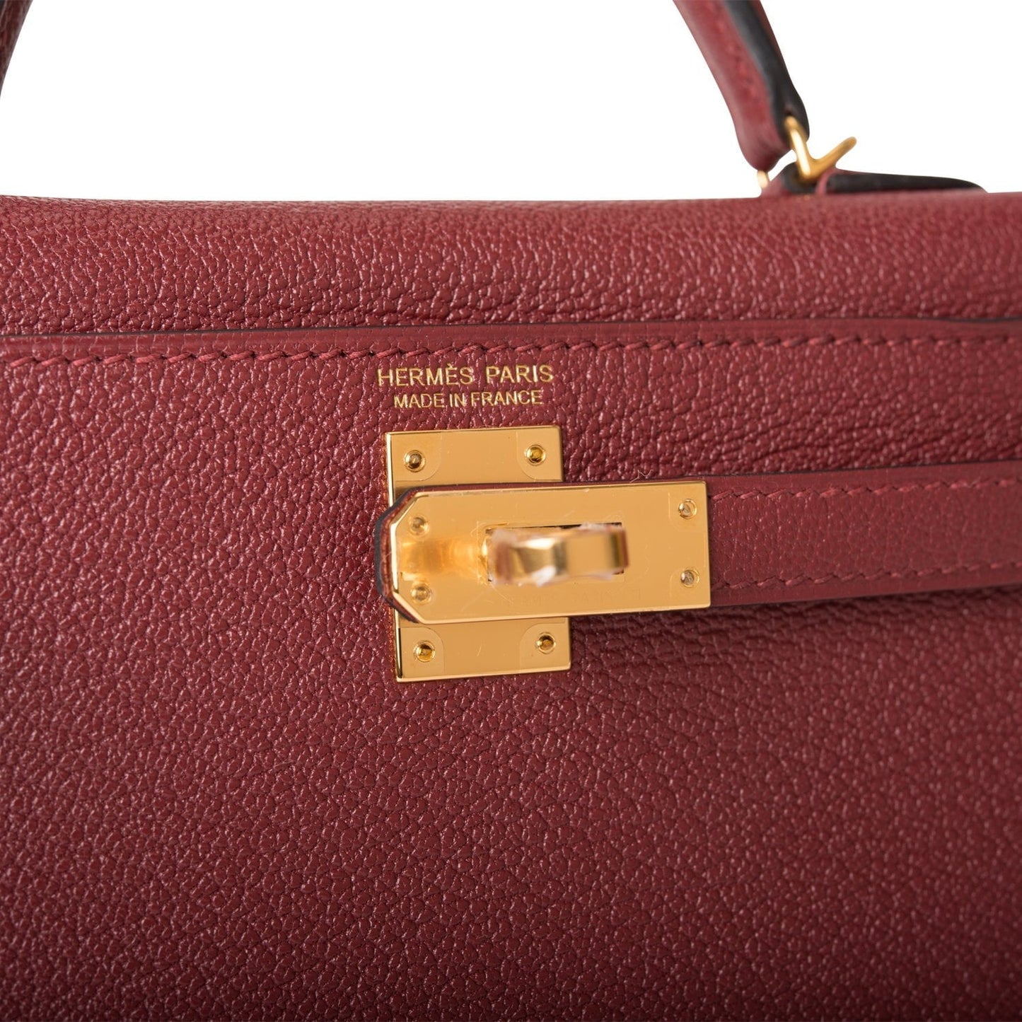 Hermes Kelly 20 Sellier Rouge H Chevre Gold Hardware