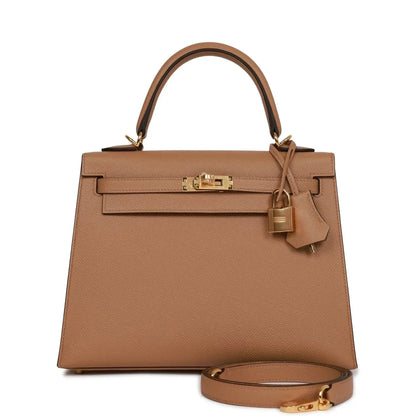 Hermes Kelly 25 Sellier Chai Epsom Gold Hardware