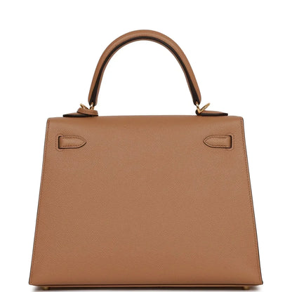 Hermes Kelly 25 Sellier Chai Epsom Gold Hardware