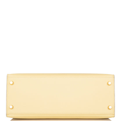 Hermes Kelly 28 Sellier Jaune Poussin Epsom Gold Hardware