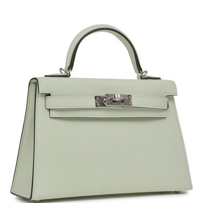 Hermes Kelly 20 Sellier Vert Fizz Epsom Palladium Hardware