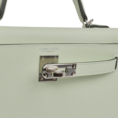 Hermes Kelly 20 Sellier Vert Fizz Epsom Palladium Hardware