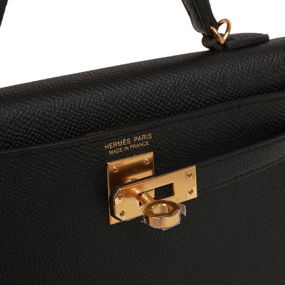 Hermes Kelly 20 Sellier Black Epsom Gold Hardware
