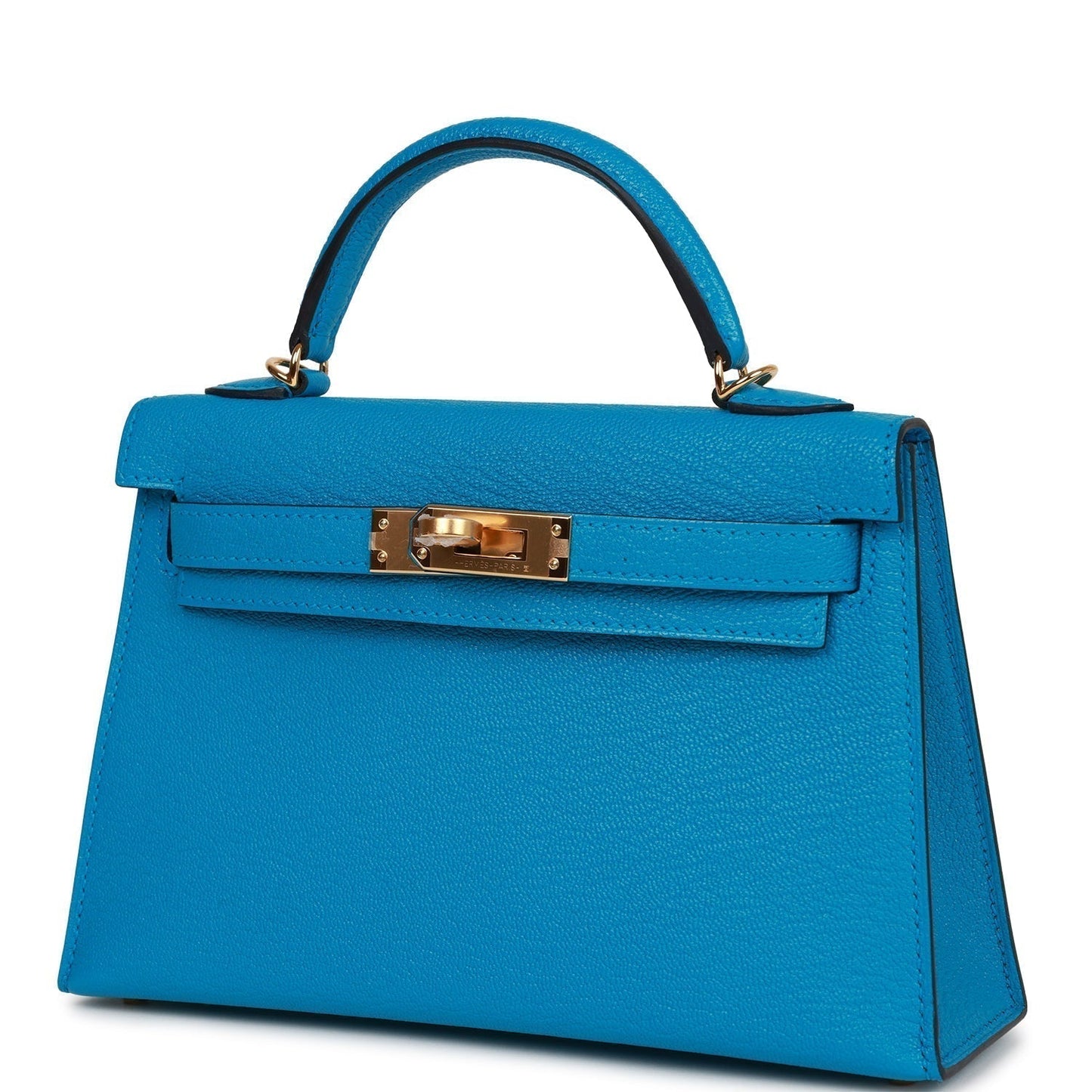 Hermes Kelly 20 Sellier Bleu Frida Chevre Gold Hardware