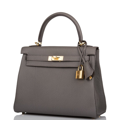 Hermes Kelly 25 Retourne Etain Togo Gold Hardware