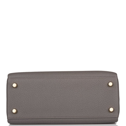 Hermes Kelly 25 Retourne Etain Togo Gold Hardware