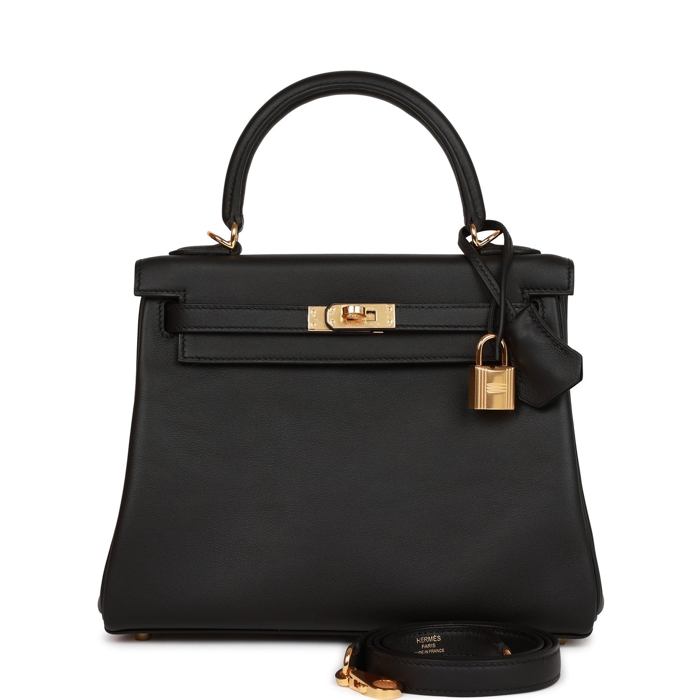 Hermes Kelly 25 Retourne Black Swift Gold Hardware
