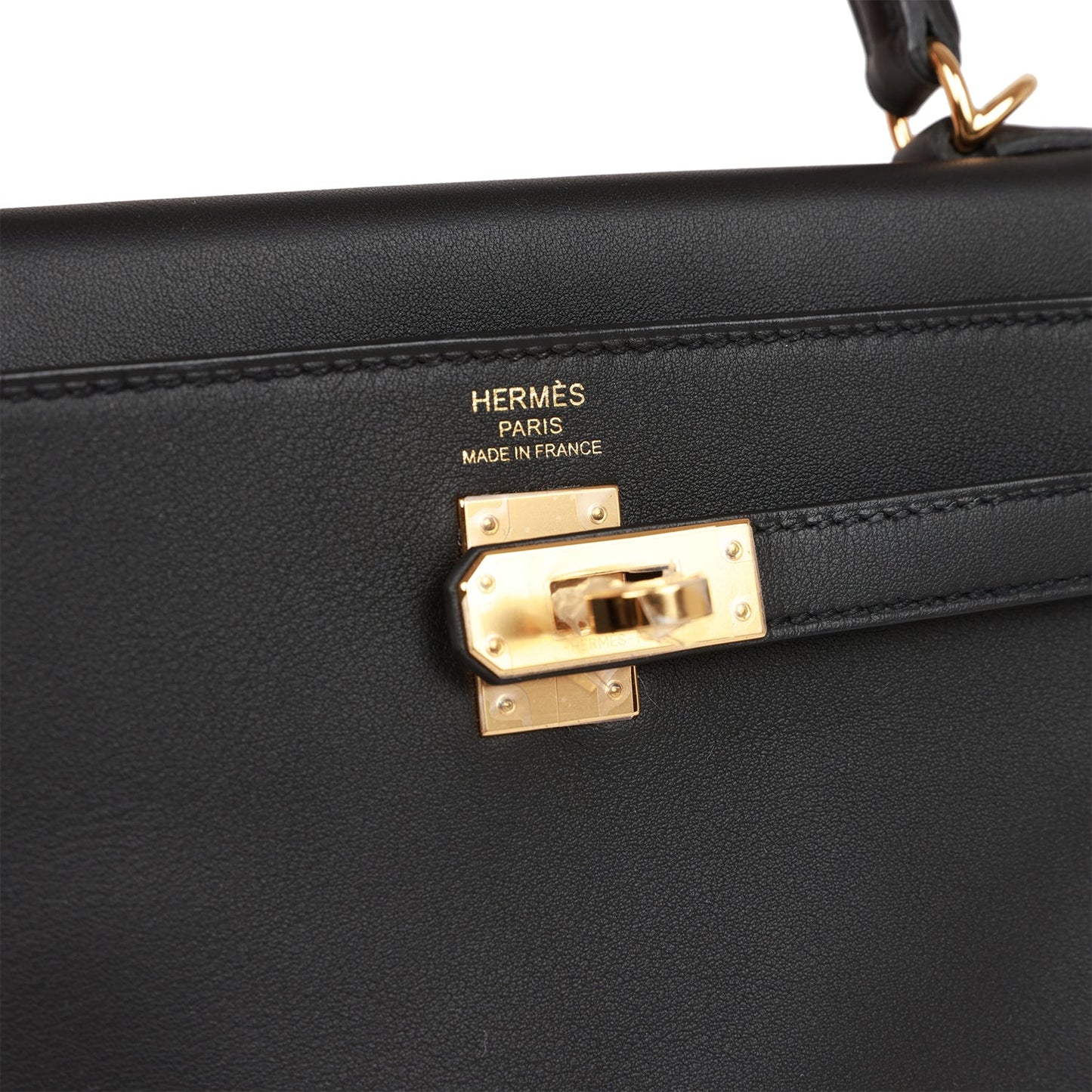 Hermes Kelly 25 Retourne Black Swift Gold Hardware