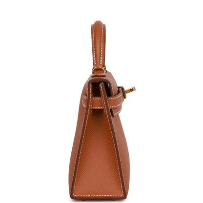 Hermes Kelly 20 Sellier Gold Epsom Gold Hardware