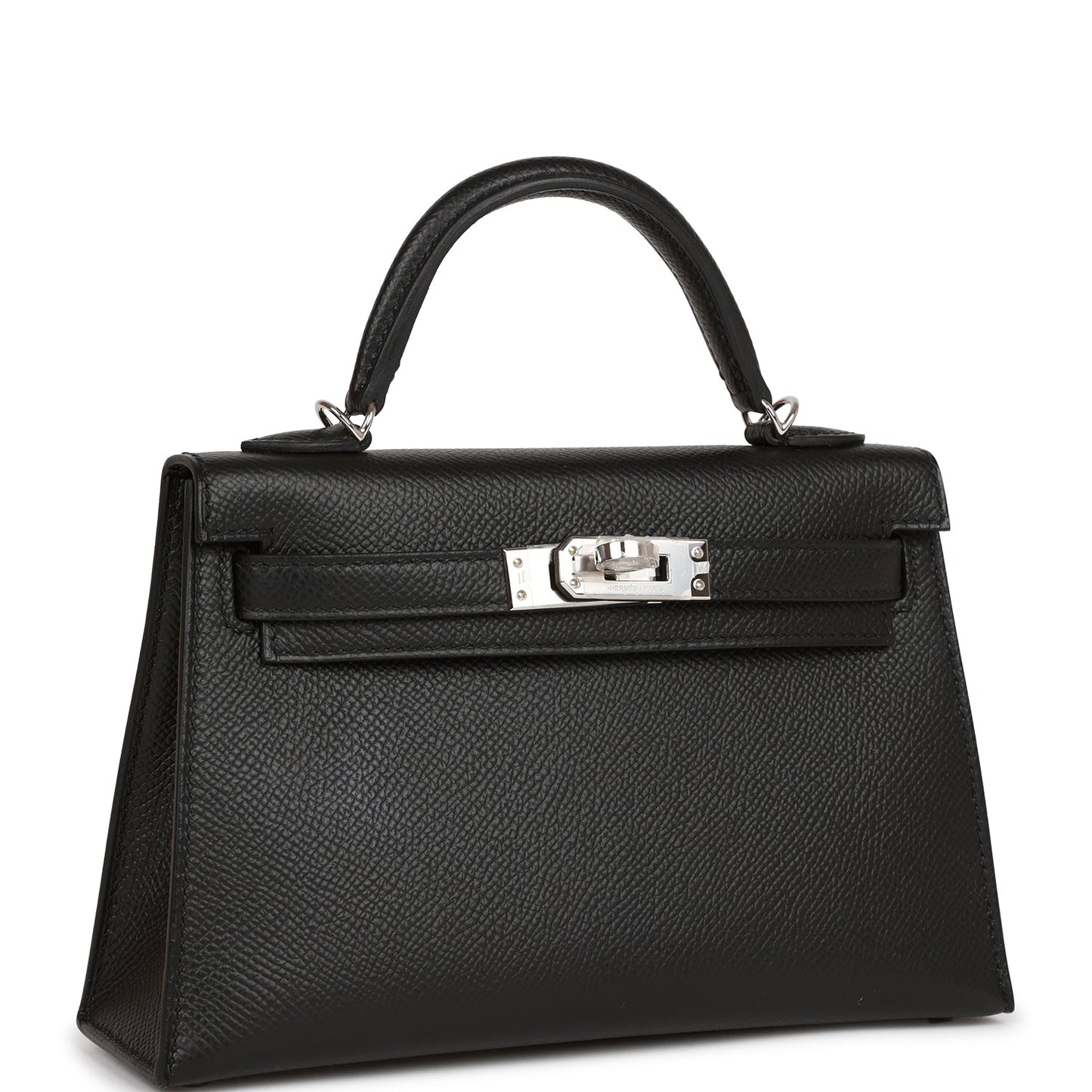 Hermes Kelly 20  Sellier Black Epsom Palladium Hardware