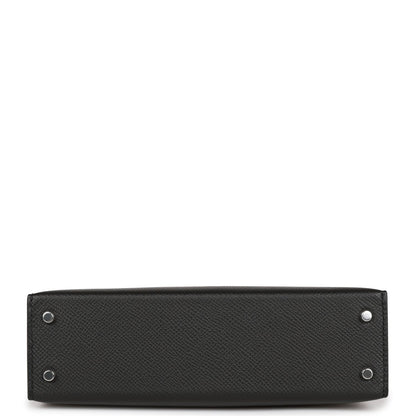 Hermes Kelly 20 Sellier Black Epsom Palladium Hardware