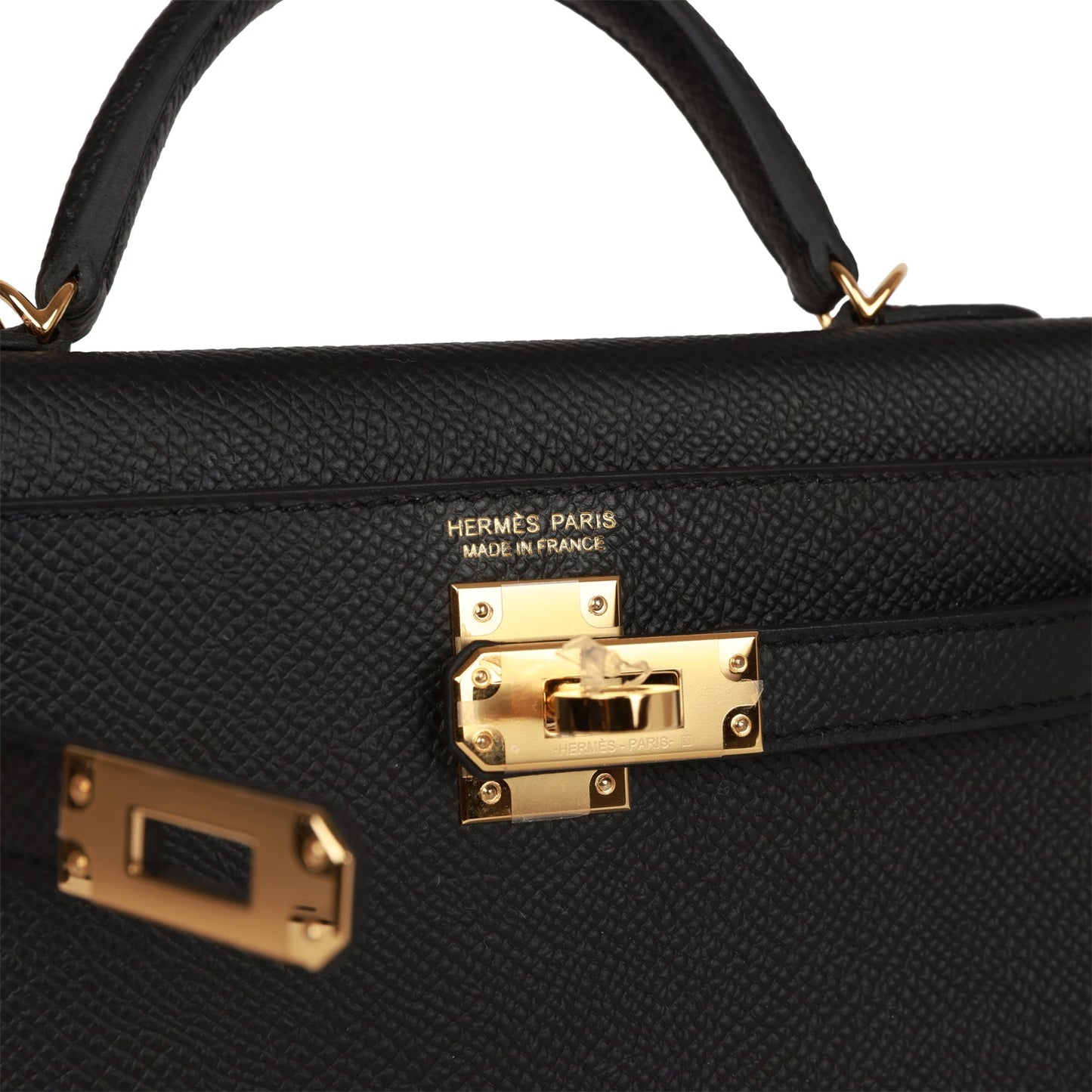 Hermes Kelly 20 Sellier Black Epsom Gold Hardware