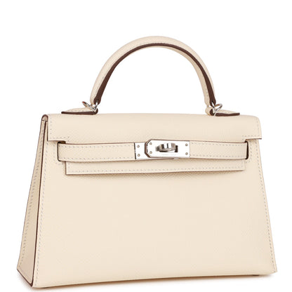 Hermes Kelly 20 Sellier Nata Epsom Palladium Hardware