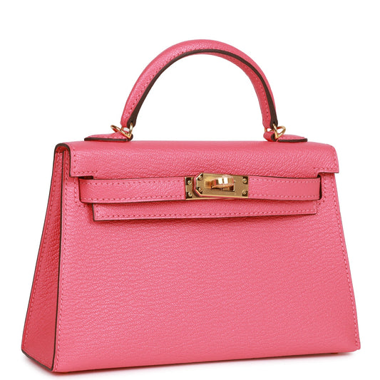Hermes Kelly 20 Sellier Rose Lipstick Chèvre Gold Hardware