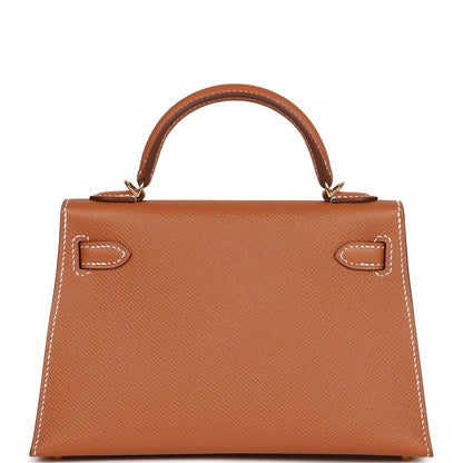 Hermes Kelly 20 Sellier Gold Epsom Gold Hardware