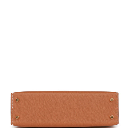 Hermes Kelly 20 Sellier Gold Epsom Gold Hardware