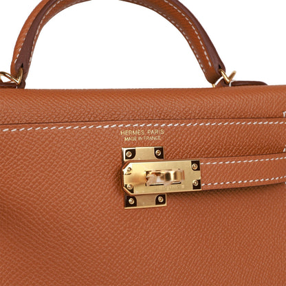 Hermes Kelly 20 Sellier Gold Epsom Gold Hardware