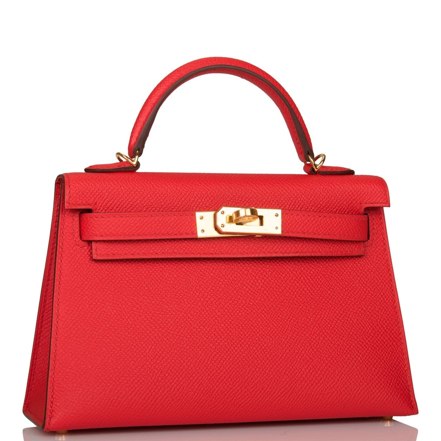 Hermes Kelly 20 Sellier Rouge de Coeur Epsom Gold Hardware