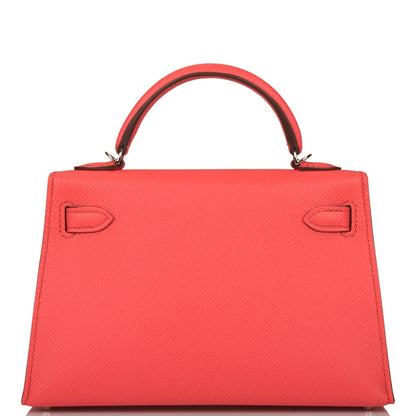 Hermes Kelly 20 Sellier Rose Texas Epsom Palladium Hardware