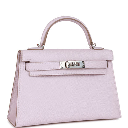Hermes Kelly 20 Sellier Mauve Pale Epsom Palladium Hardware
