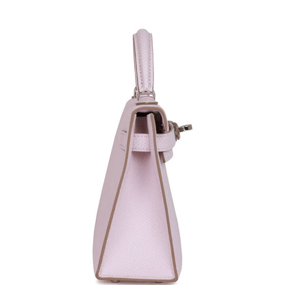 Hermes Kelly 20 Sellier Mauve Pale Epsom Palladium Hardware