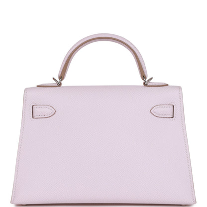 Hermes Kelly 20 Sellier Mauve Pale Epsom Palladium Hardware