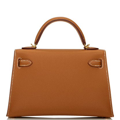 Hermes Kelly 20 Sellier Gold Epsom Gold Hardware