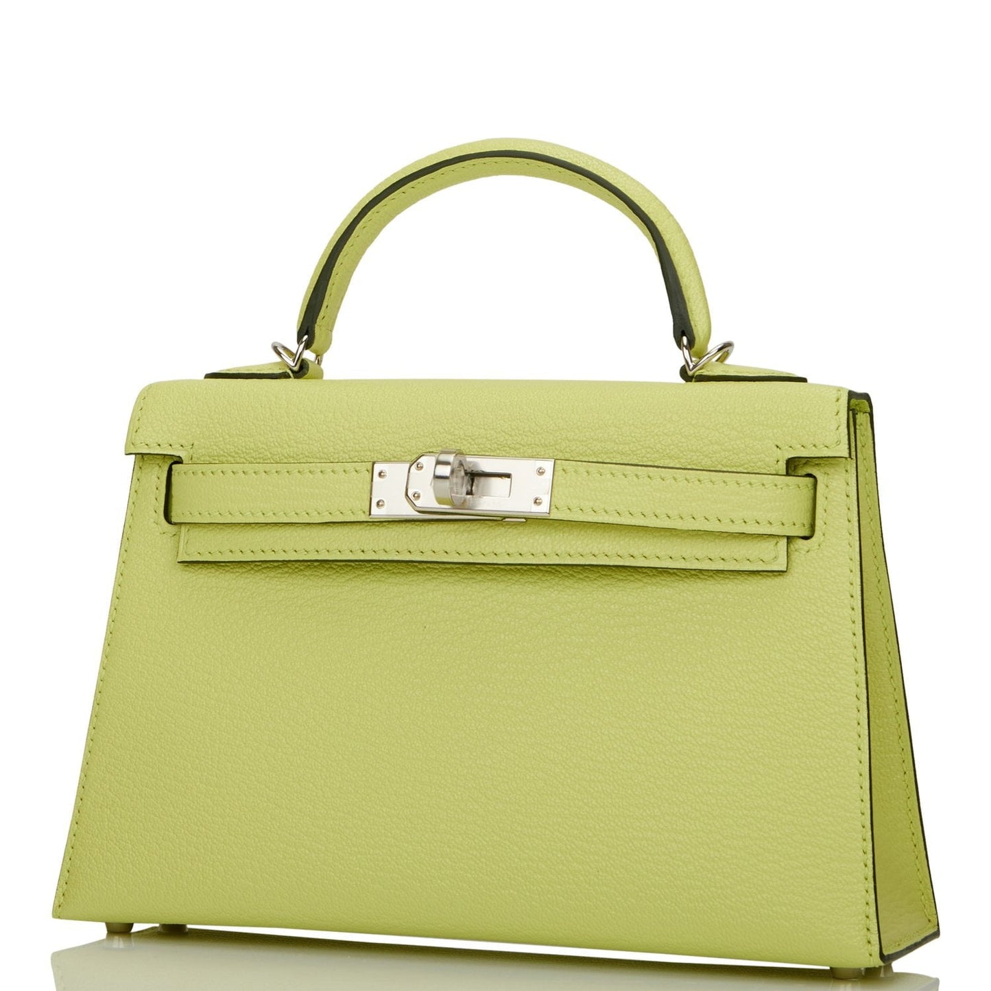 Hermes Kelly 20 Sellier Jaune Bourgeon Chevre Palladium Hardware
