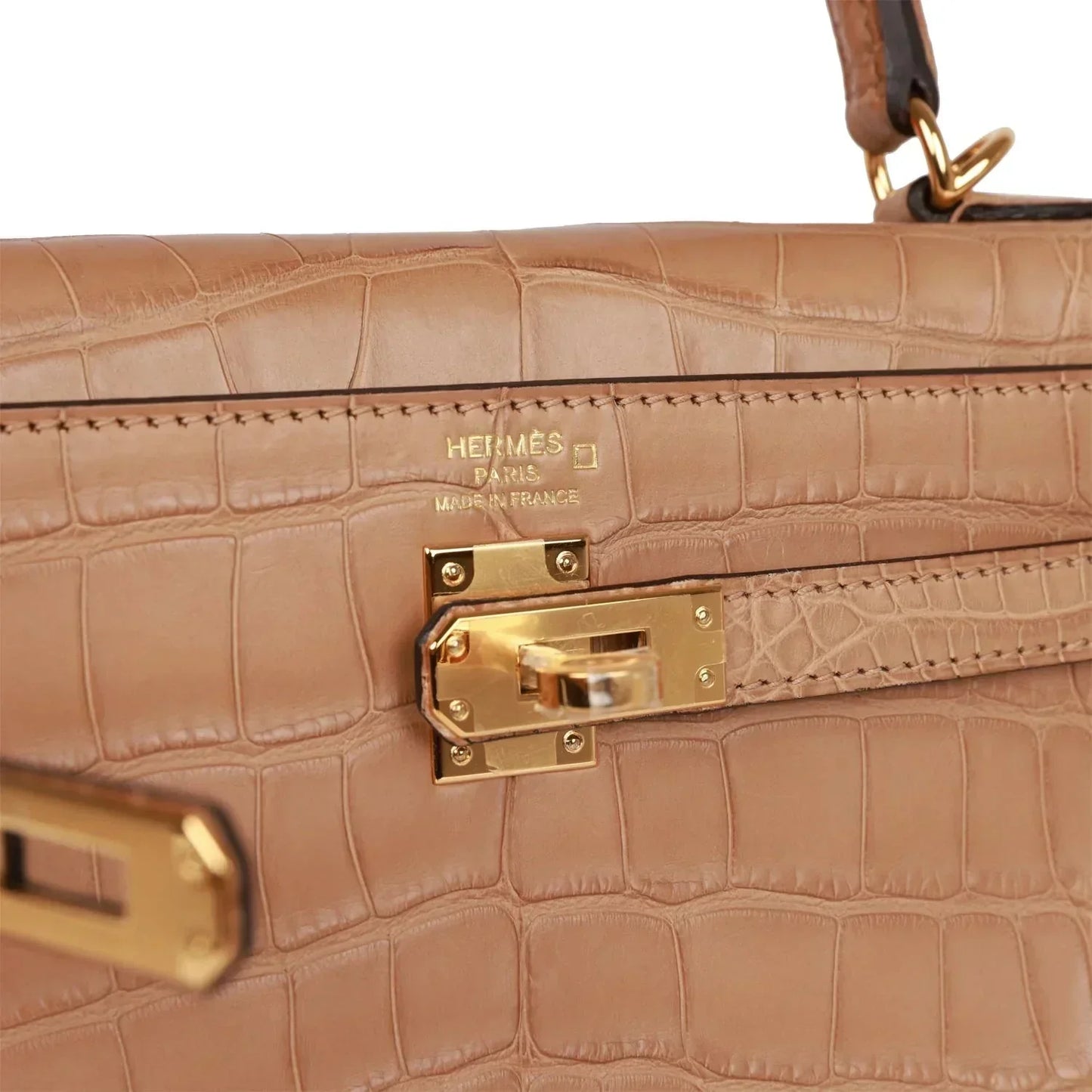 Hermes Kelly 25 Retourne Chai Matte Alligator Gold Hardware