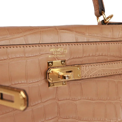 Hermes Kelly 25 Retourne Chai Matte Alligator Gold Hardware