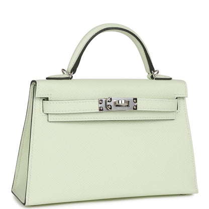 Hermes Kelly 20 Sellier Vert Fizz Epsom Palladium Hardware