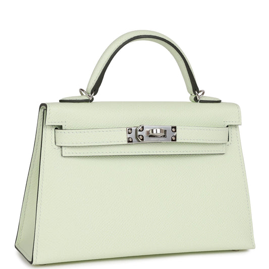 Hermes Kelly 20 Sellier Vert Fizz Epsom Palladium Hardware