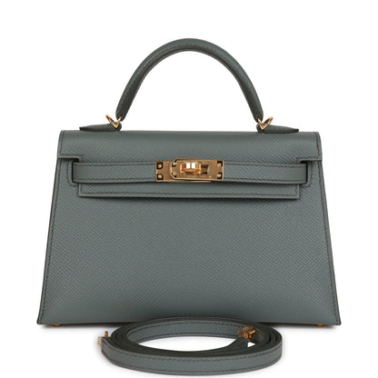 Hermes Kelly 20 Sellier Vert Amande Epsom Gold Hardware