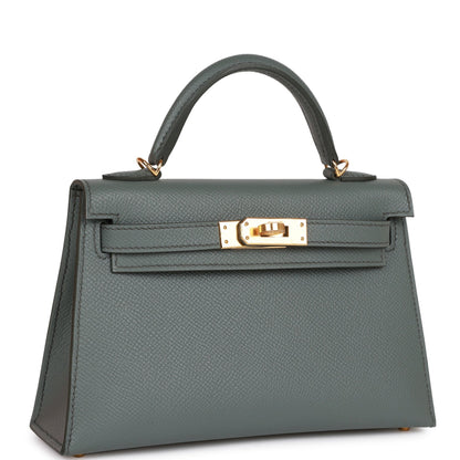 Hermes Kelly 20 Sellier Vert Amande Epsom Gold Hardware
