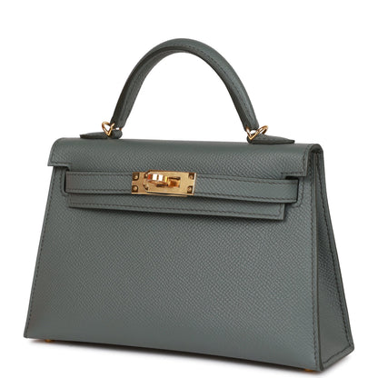 Hermes Kelly 20 Sellier Vert Amande Epsom Gold Hardware